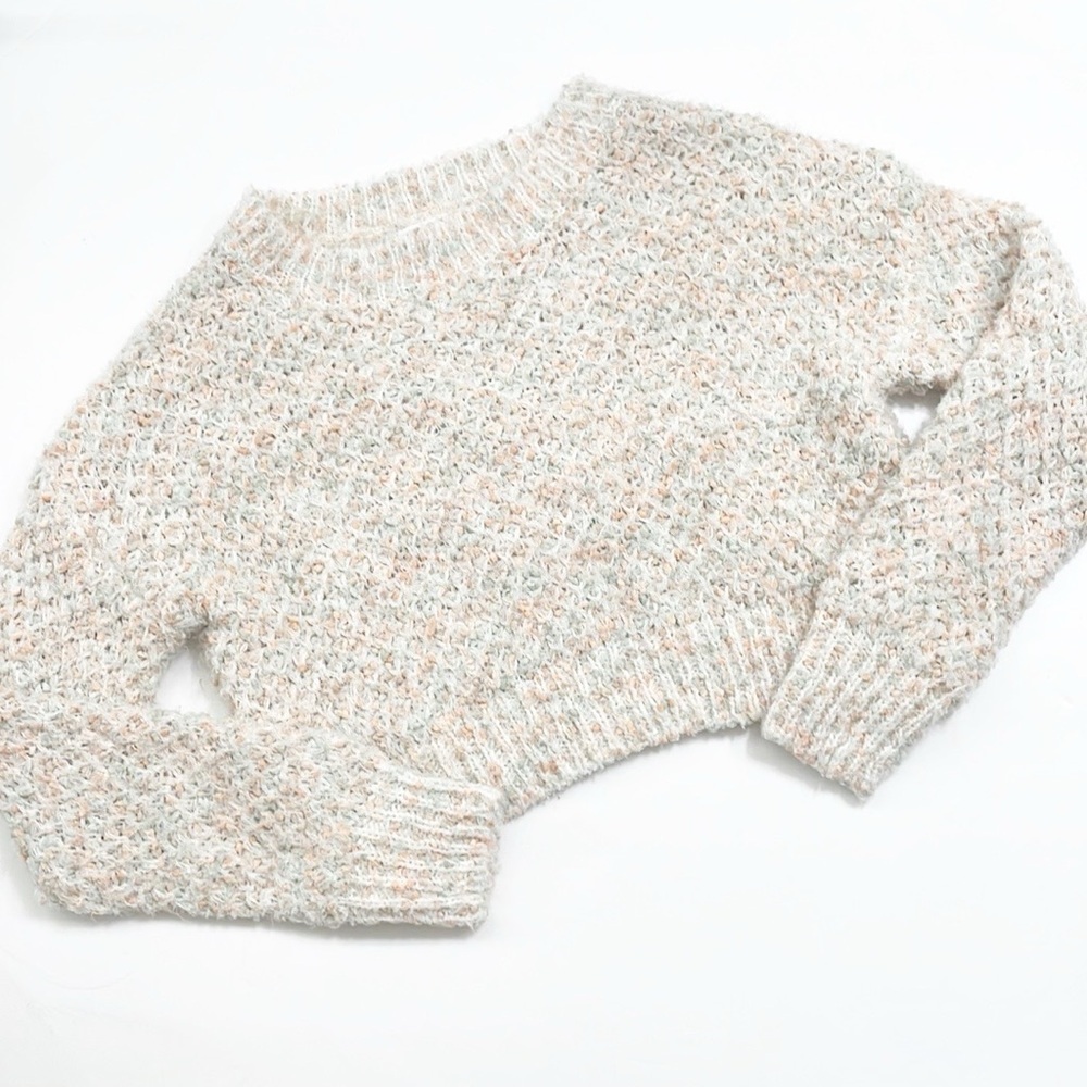 Made With Love by FCT cream multicolored cropped knit sweater